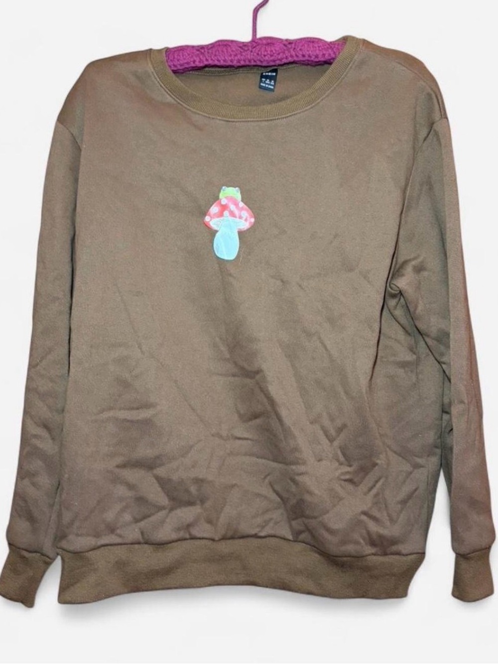 SHEIN Brown Crewneck Sweatshirt